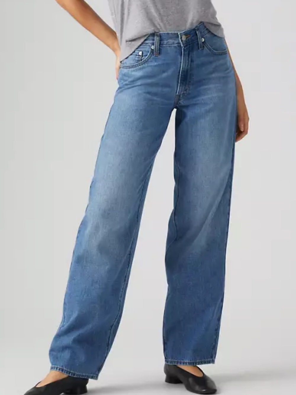 Levi's 29 x 34 Jeans Premium Baggy Dad Linen + Denim Lightweight Medium Wash NWT
